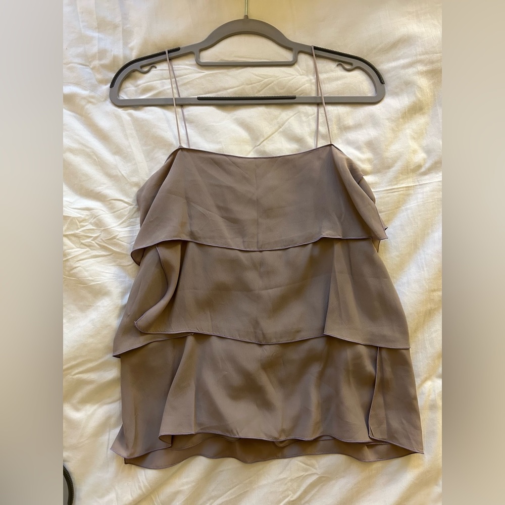 Marc Jacobs Ruffle Tank Top in Mauve / Purple! Size 0, fits an XS or S!